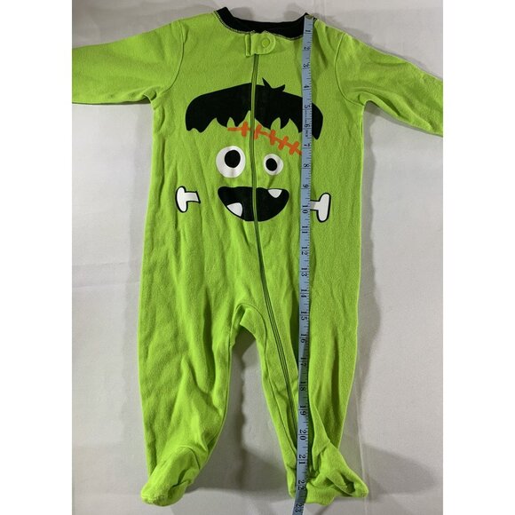 Garanimals Baby 6-9M Frankenstein Sleep Play Bodysuit 2 pc Set Halloween Green - Picture 12 of 16